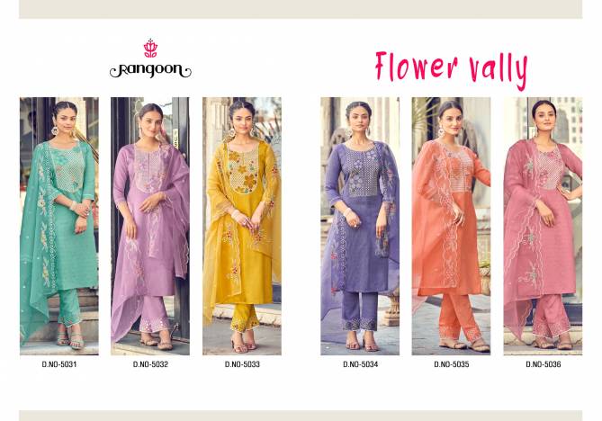 Flower Vally By Rangoon Viscose Embroidery Kurti With Bottom Dupatta Wholesale Shop In Surat